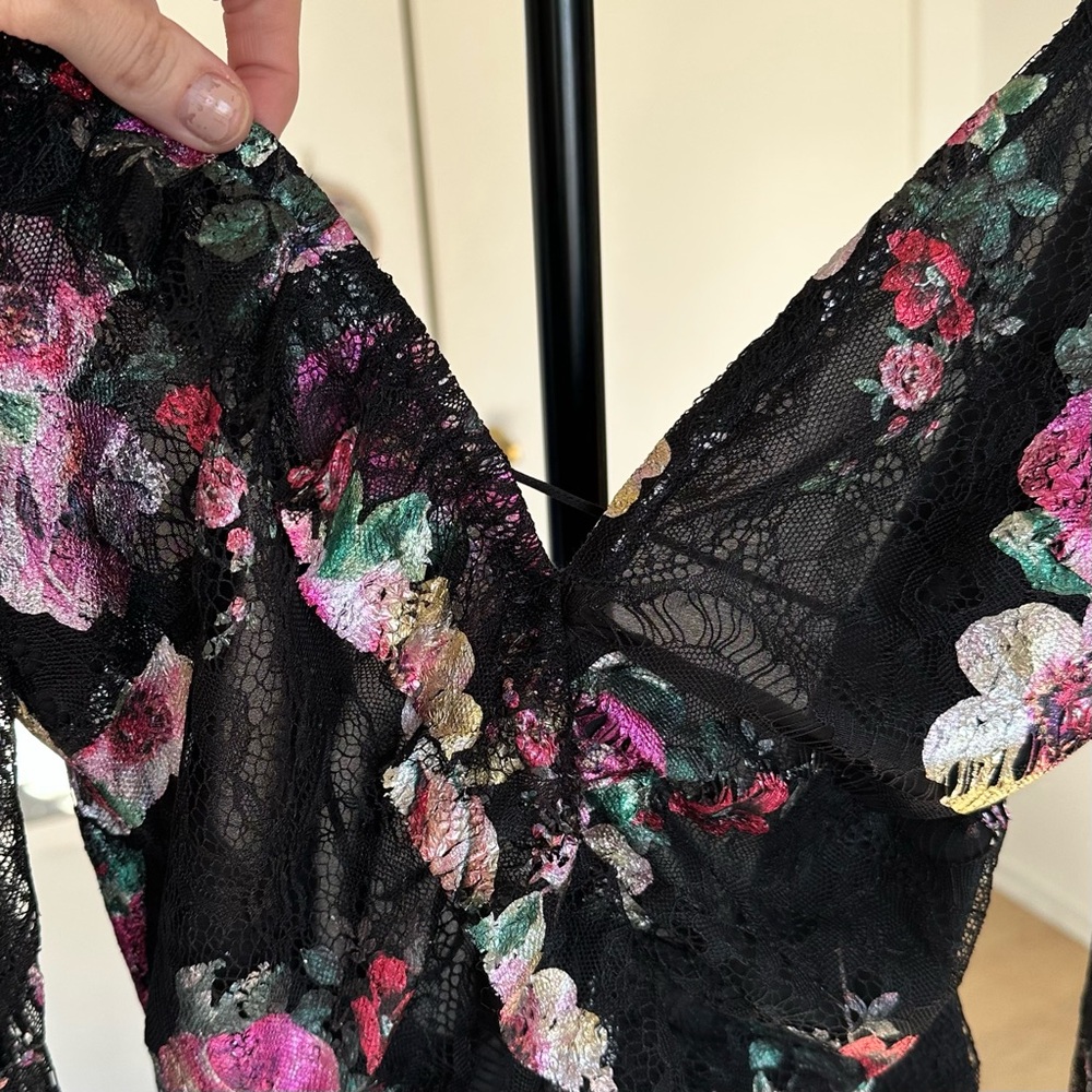 For Love And Lemons Backless Floral Lace Dress XS - Picture 5 of 8